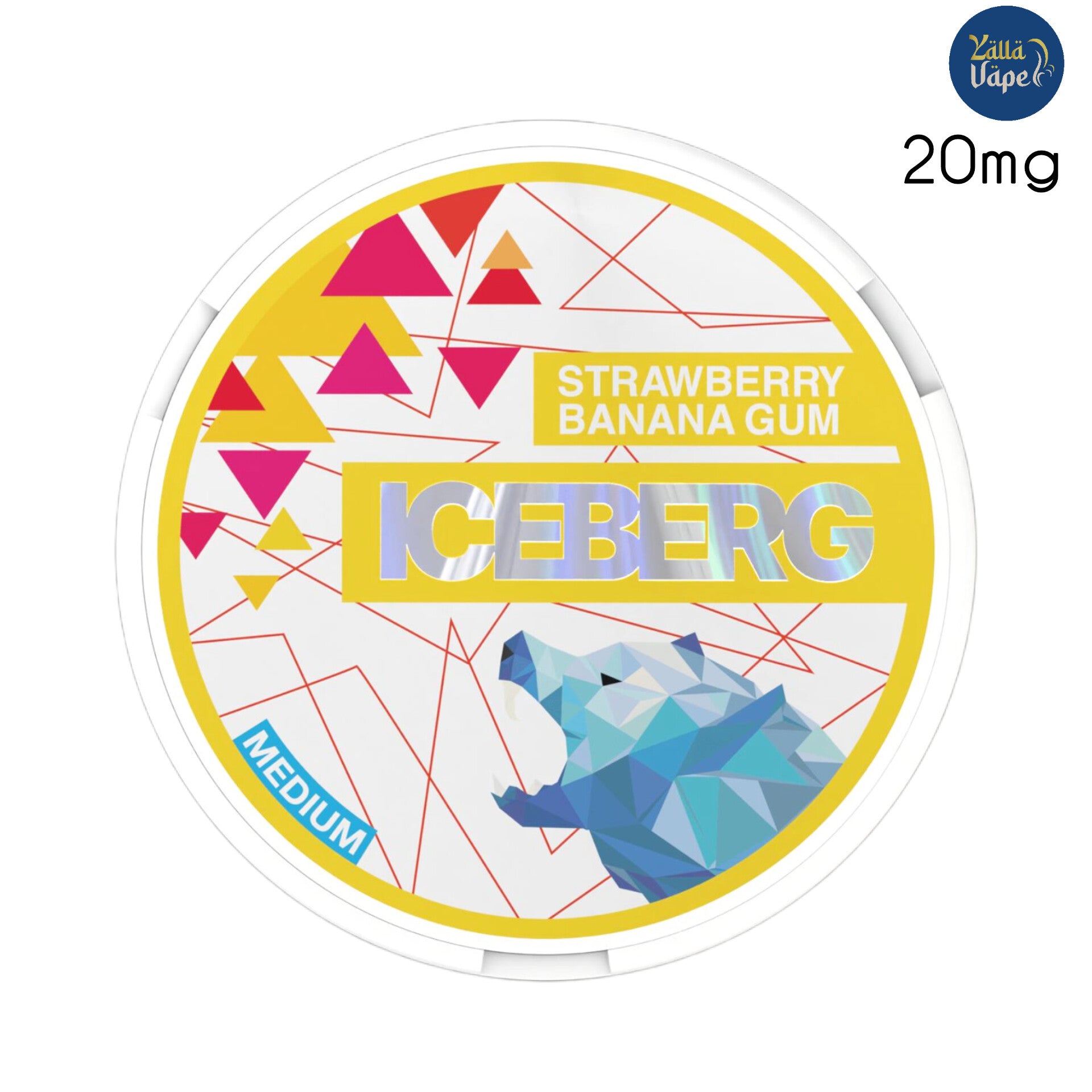 ICEBERG Strawberry Banana Gum Medium - 20mg Nicotine Pouches/SNUS 