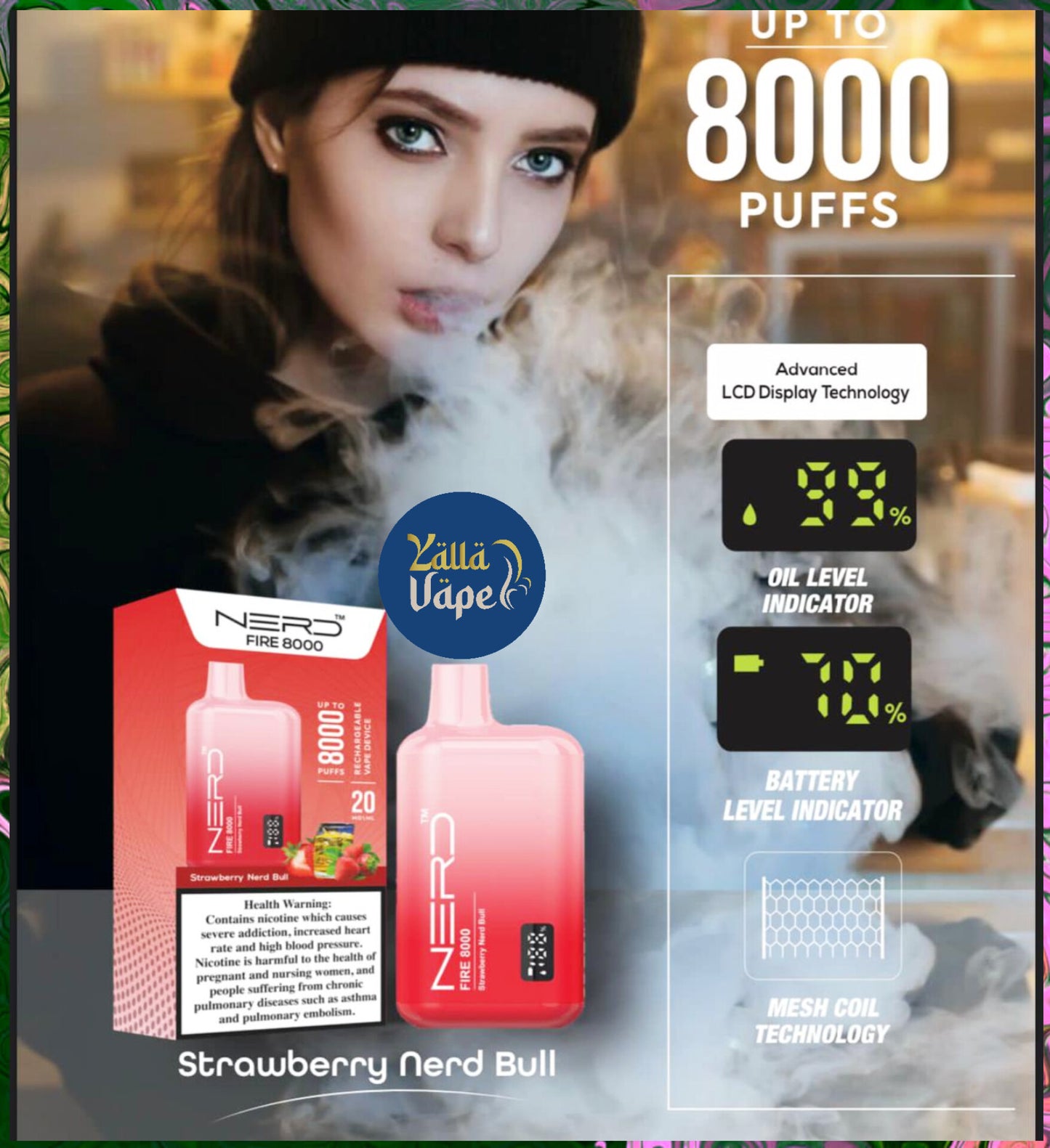 NERD FIRE 8000 Puffs 2%