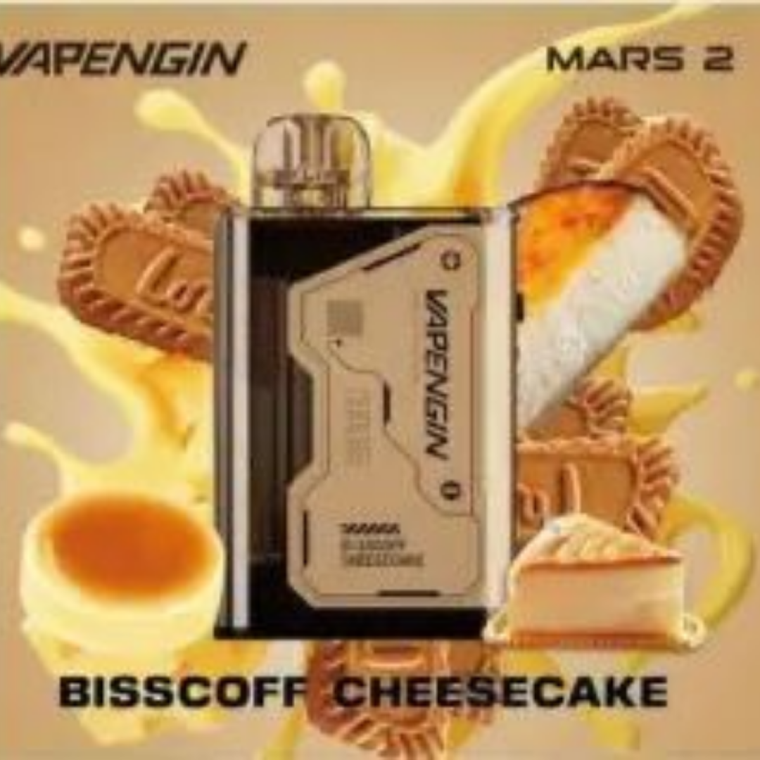 Vapengin Mars 2 20,000 Puffs — Biscoff Cheesecake flavor, cookie & cream dessert vape, long-lasting rechargeable. Buy UAE online