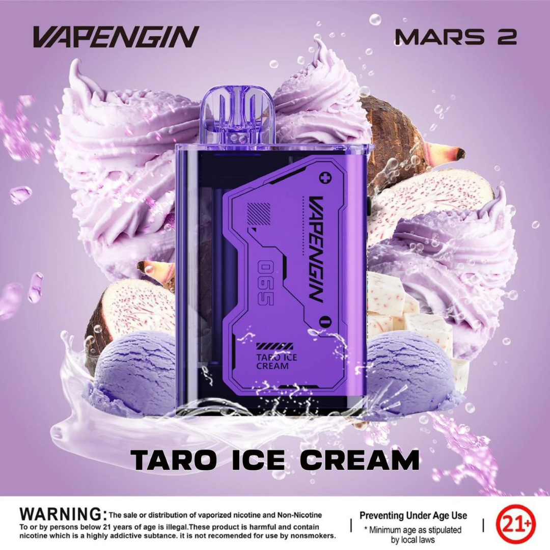 Vapengin Mars 2 20K Puffs — Taro Ice Cream flavor, authentic taro dessert vape, long-lasting rechargeable. Shop Abu Dhabi & UAE