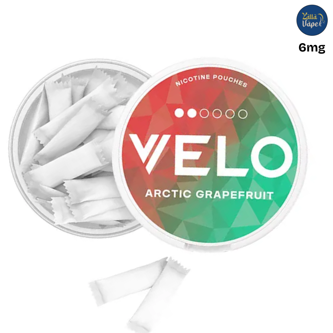 VELO Arctic Grapefruit Slim 6mg — all-white nicotine pouches, tangy grapefruit with icy mint (20 pcs) — Dubai UAE