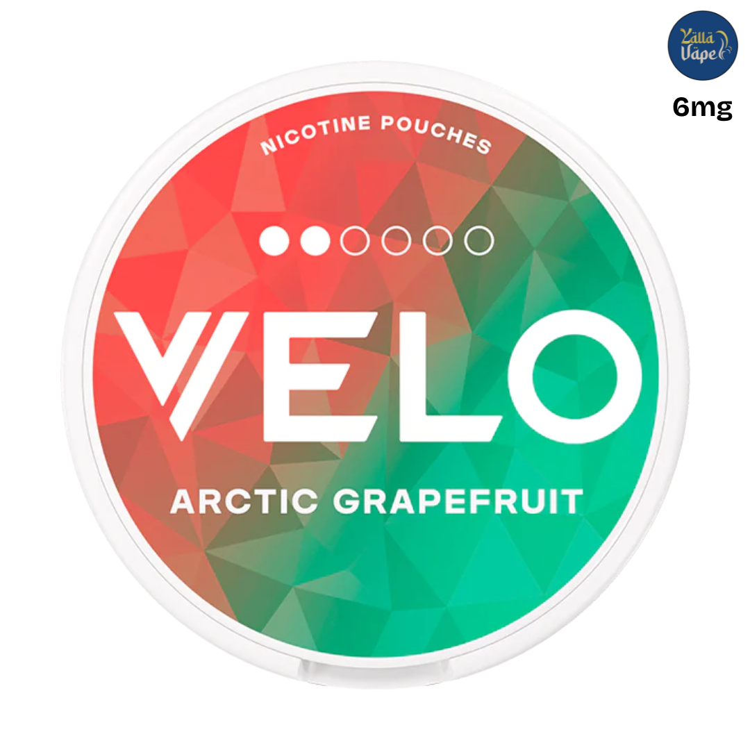 Buy VELO Arctic Grapefruit 6mg slim pouches — strong nicotine hit, refreshing grapefruit + cool finish — UAE delivery