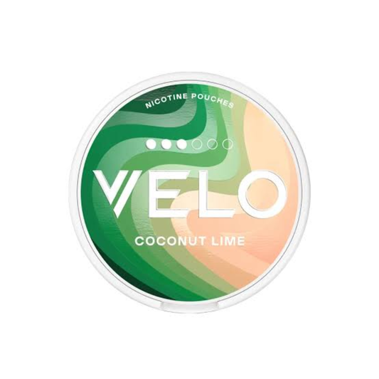 Velo Coconut Lime 8mg 3-dot strength can. Zesty lime & creamy coconut blend, strong nicotine hit. Buy in Dubai UAE.