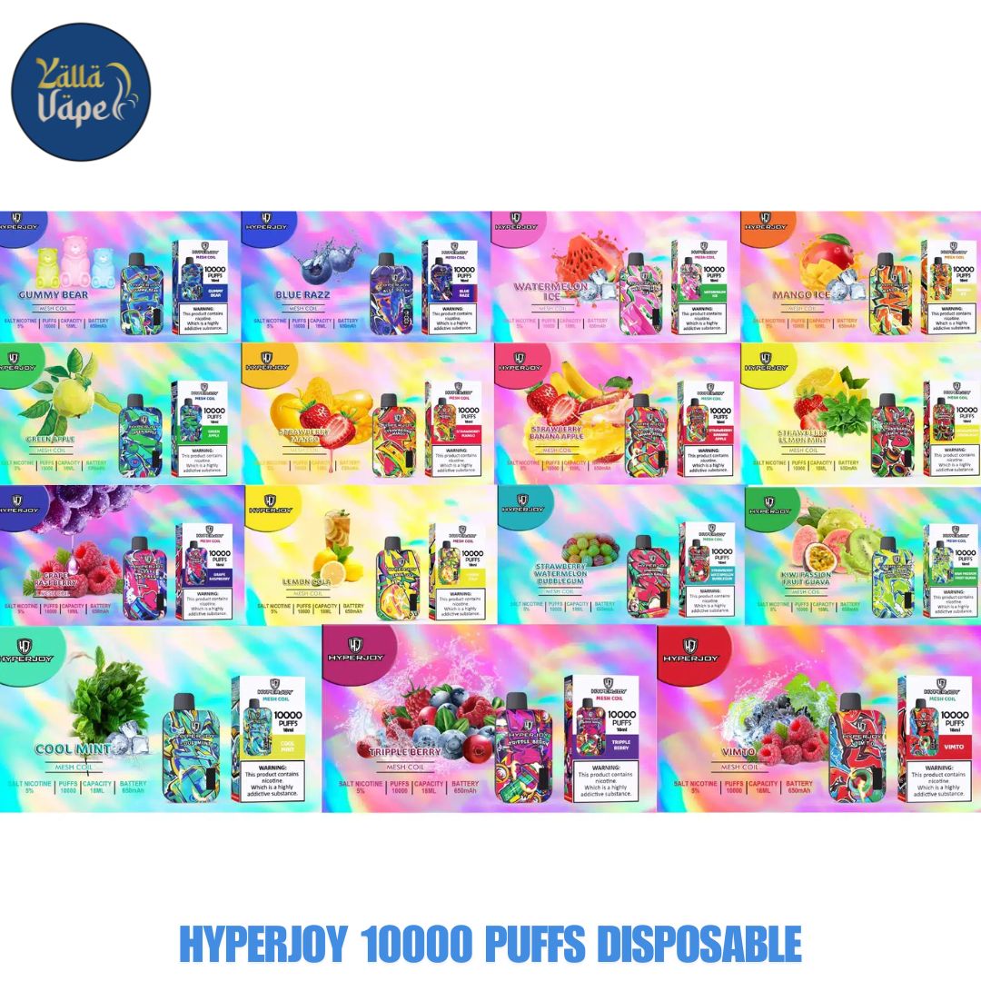 Hyperjoy_10000_Puffs_Disposable.jpg Hyperjoy 10000 Puffs 5% Nic Disposable Vape - Image 1