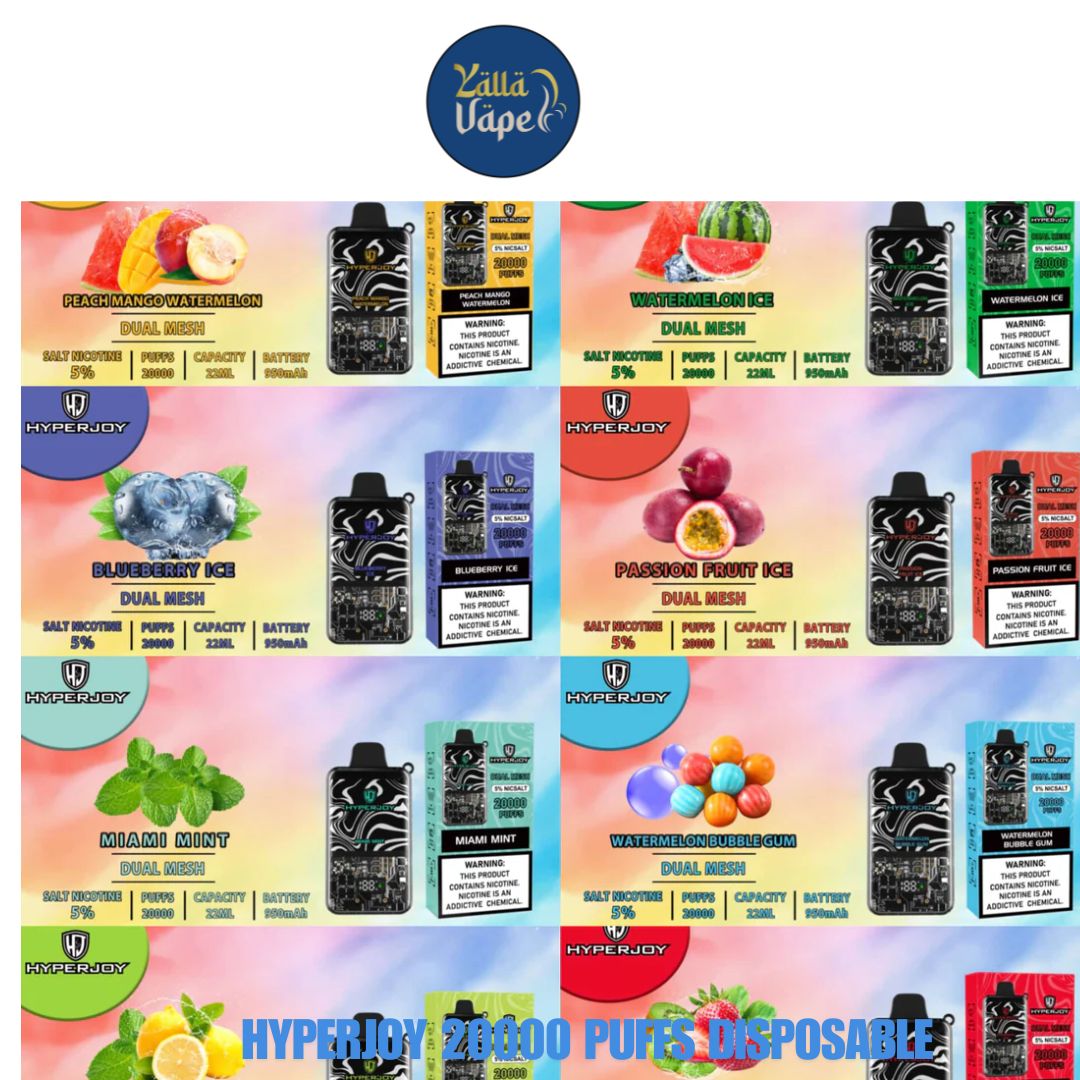 Hyperjoy_20000_Puffs_Disposable.jpg Hyperjoy 20000 Puffs 5% Nic Disposable Vape - Image 1